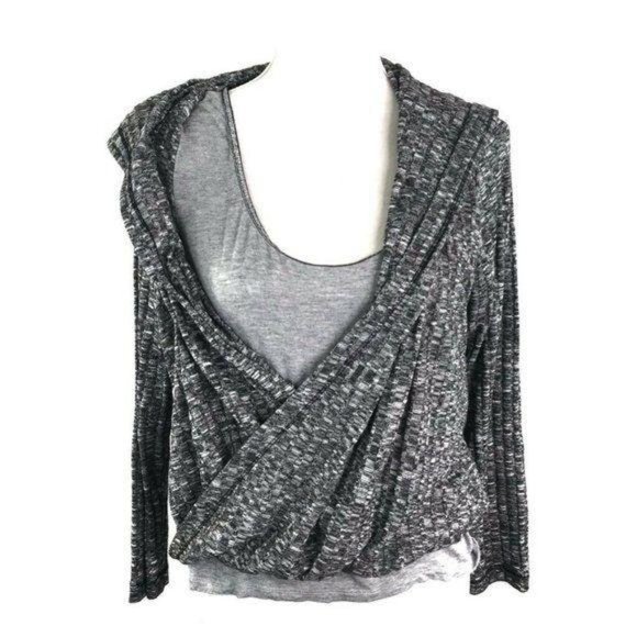 Juicy Couture Gray Hooded Faux Wrap Sweater - Picture 3 of 11